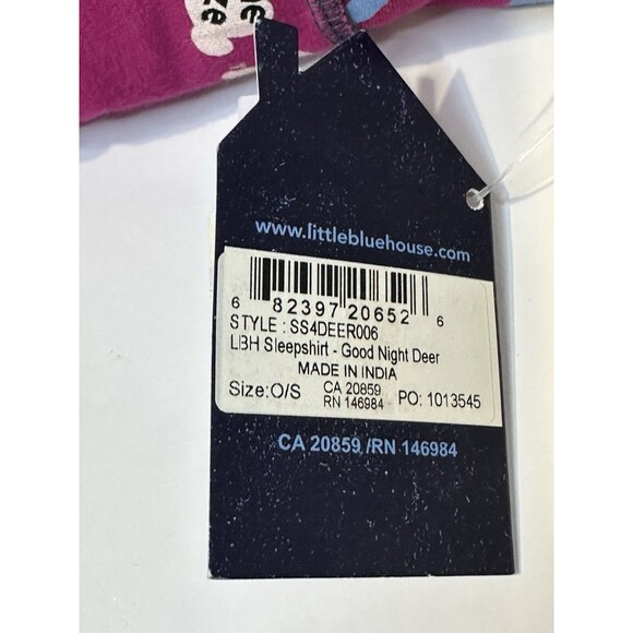 Hatley Little Blue House Winter Sleepshirt NWT Women Goodnight Deer Cotton PJ - Picture 3 of 3